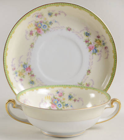 Briarcliffe Footed Cream Soup Bowl & Saucer Set