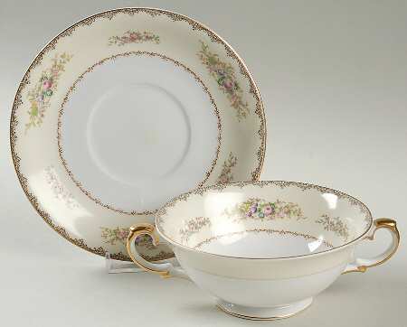 Bristol Footed Cream Soup Bowl & Saucer Set