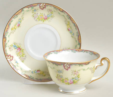 Burgundy (Smooth Verge) Footed Cup & Saucer Set