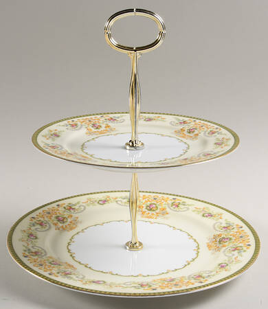 Charm 6 5/8"-10"  2 Tiered Serving Tray (Dp, Sp) HC