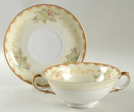 Dalton Footed Cream Soup Bowl & Saucer Set