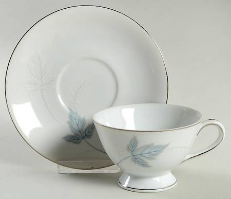 Dawn (Platinum) Footed Cup & Saucer Set