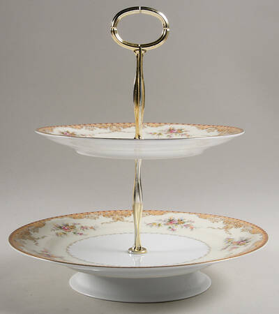 Derby 11 1/4"  2 Tier Footed Serving Tray (DP,SP,FR) HC