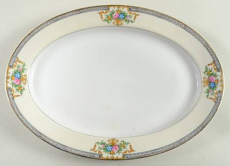 Dolores (Gold Trim) 11" Oval Serving Platter