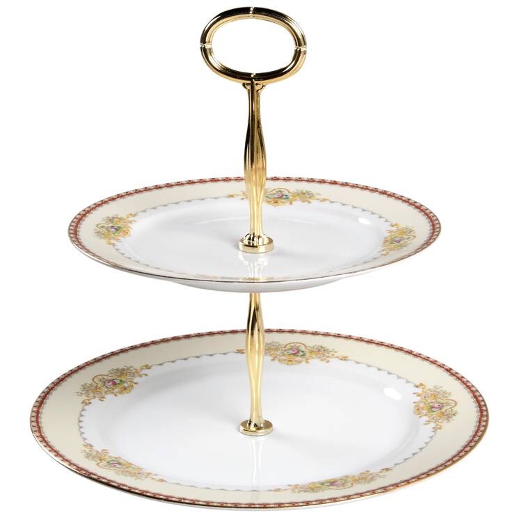 Dover 6 5/8"-10"  2 Tiered Serving Tray (Dp, Sp) HC