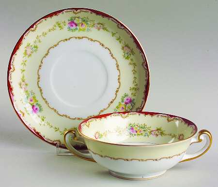 Dubarry Footed Cream Soup Bowl & Saucer Set