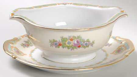 Dublin (Floral Sprays) Gravy Boat with Attached Underplate