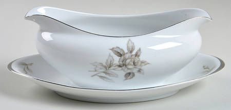 Dusk Rose Gravy Boat with Attached Underplate