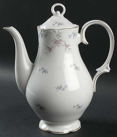 Fleurette  (Rim, Gold Trim) Coffee Pot & Lid
