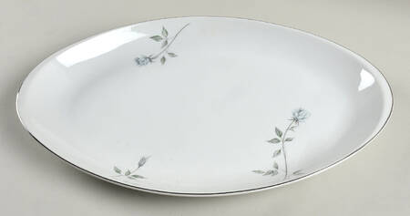 Fleurette (Coupe, Platinum Trim) 16" Oval Serving Platter