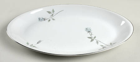 Fleurette (Coupe, Platinum Trim) 14" Oval Serving Platter