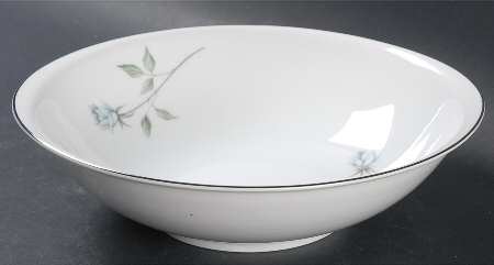 Fleurette (Coupe, Platinum Trim) 9" Round Vegetable Bowl
