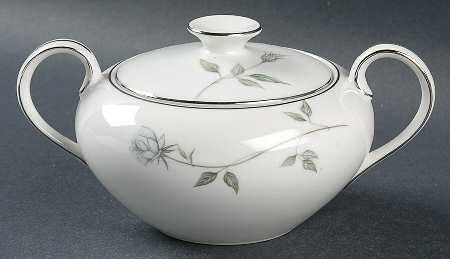Fleurette (Coupe, Platinum Trim) Sugar Bowl & Lid