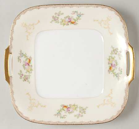 Flora Square Handled Cake Plate