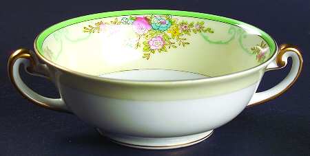 Formal Garden Footed Cream Soup Bowl