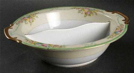 Formal Garden Round Divided Vegetable Bowl