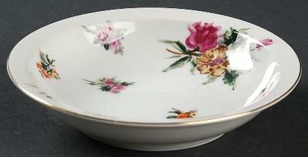 Garden Rose Rim Fruit/Dessert (Sauce) Bowl by Meito