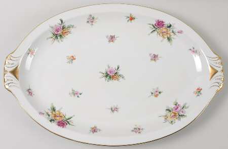 Garden Rose 17" Oval Serving Platter