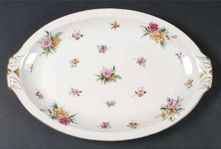 Garden Rose 15" Oval Serving Platter