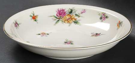 Garden Rose Rim Soup Bowl