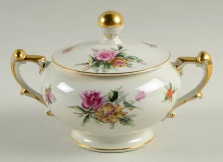 Garden Rose Sugar Bowl & Lid