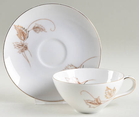 Golden Autumn Flat Cup & Saucer Set