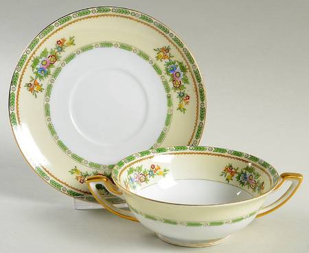 Grafton Footed Cream Soup Bowl & Saucer Set