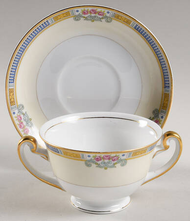The Hampton Footed Bouillon Cup & Saucer by Meito