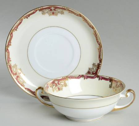 Hampton Footed Cream Soup Bowl & Saucer Set