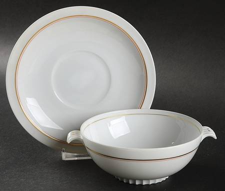 Hanover Footed Cream Soup Bowl & Saucer Set
