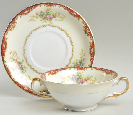 Hanover Footed Cream Soup Bowl & Saucer Set
