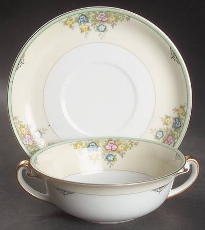 Isabella Flat Cream Soup Bowl & Saucer Set