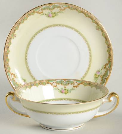 Jean Footed Cream Soup Bowl & Saucer Set
