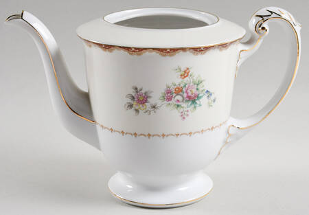 Keepsake (Floral, Burgundy Background) Coffee Pot No Lid