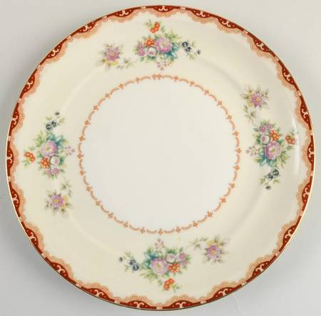 Keepsake (Floral, Burgundy Background) Salad Plate
