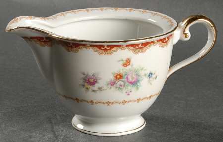 Keepsake (Floral, Burgundy Background) Creamer