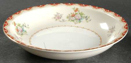 Keepsake (Floral, Burgundy Background) Rim Soup Bowl