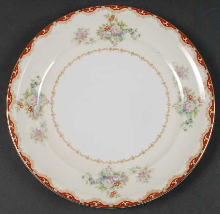 Keepsake (Floral, Burgundy Background) Salad Plate