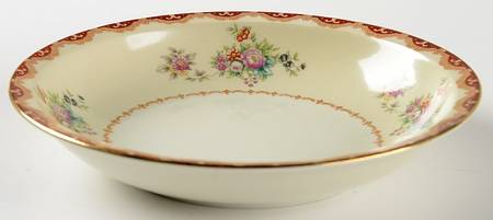 Keepsake (Floral, Burgundy Background) Rim Soup Bowl