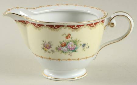 Keepsake (Floral, Burgundy Background) Creamer
