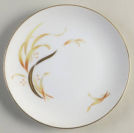 Keepsake (Gold Leaves on White) Bread & Butter Plate