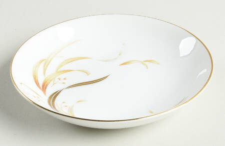 Keepsake (Gold Leaves on White) Fruit/Dessert (Sauce) Bowl