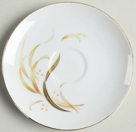 Keepsake (Gold Leaves on White) Saucer