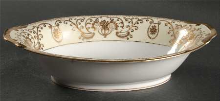 Lee Gold 11" Oval Vegetable Bowl by Meito