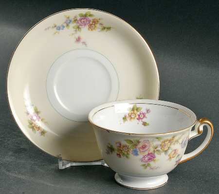 Lucille Footed Cup & Saucer Set by Meito