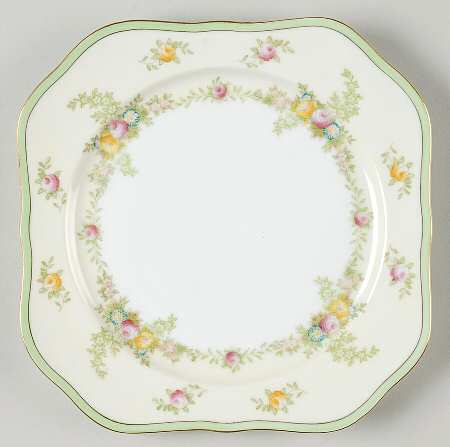 Malta (Green on Cream) Square Salad Plate