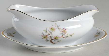 Mandarin Gravy Boat with Attached Underplate