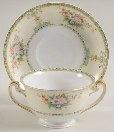 Marcia Footed Bouillon Cup & Saucer