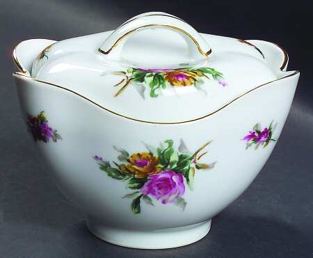 Garden Rose (Norleans Shape) Sugar Bowl & Lid