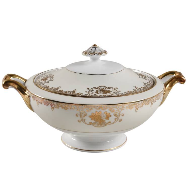 MEI371 Footed Round Covered Vegetable